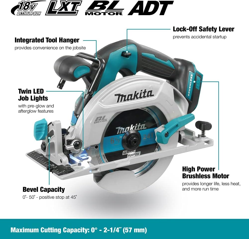 Makita DHS680Z 18V LXT Brushless 165mm Cordless Circular Saw – Tool Only (No Battery or Charger Included)