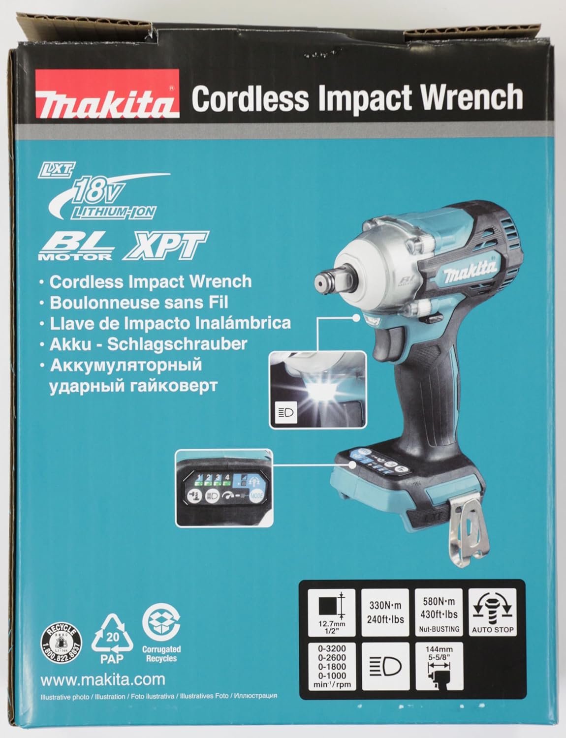 Makita DTW300Z 18V LXT Brushless Cordless Impact Wrench – Tool Only (Battery & Charger Not Included)