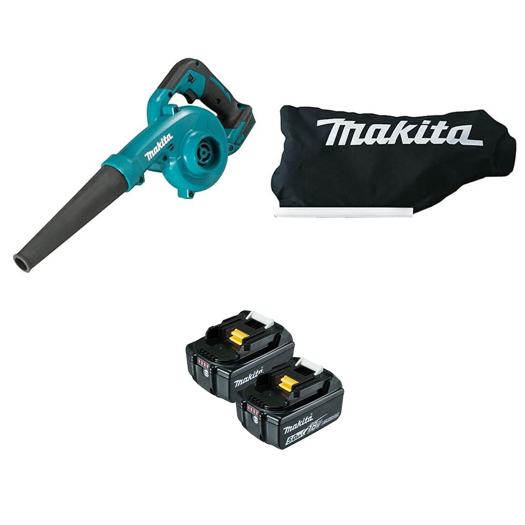 Makita DUB185Z 18V LXT Cordless Blower Kit – Includes Dust Bag & 2 × 5.0Ah Batteries