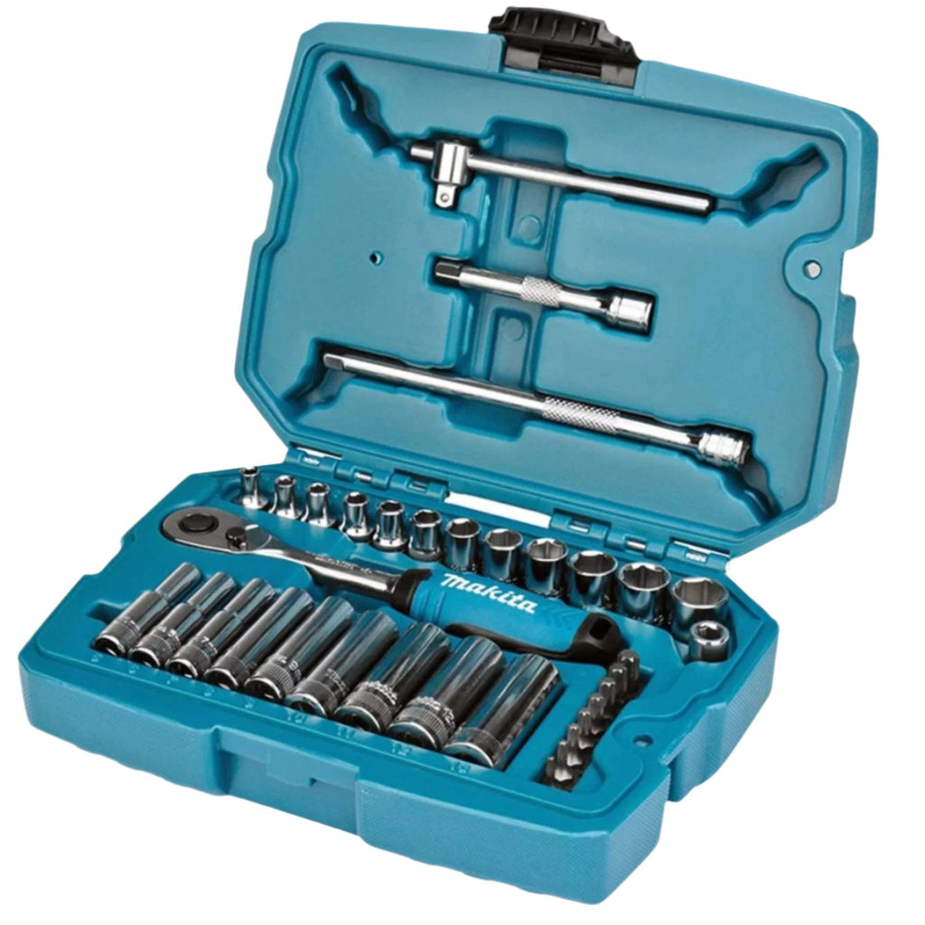 Makita 34-Piece Socket & Accessory Set – Perfect for DIY and Professional Use